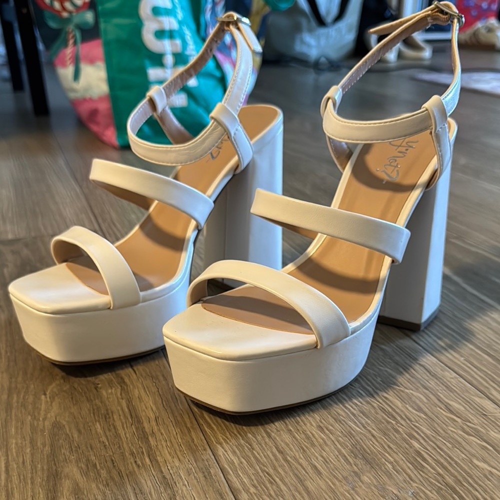 Elegant Cream Platform Sandals